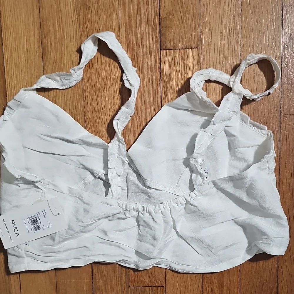 RVCA Ivory Ruffled Crop Top - Picture 6 of 8